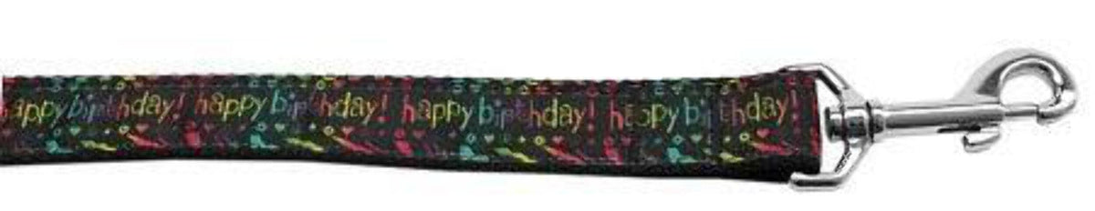 Pet Dog & Cat Nylon Collar or Leash, &quot;Happy Birthday&quot; 1&quot; w x 4 ft. leash