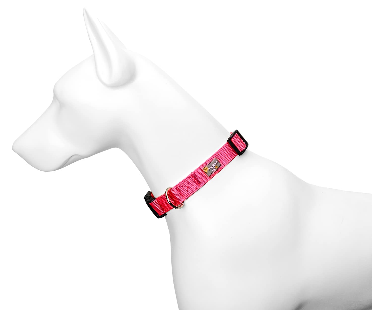Penseepet Dog Collar Hot Pink Basic Dog Collars With Breathable Quick Release Nylon Pet Collar For Puppy Small Medium Large Dogs