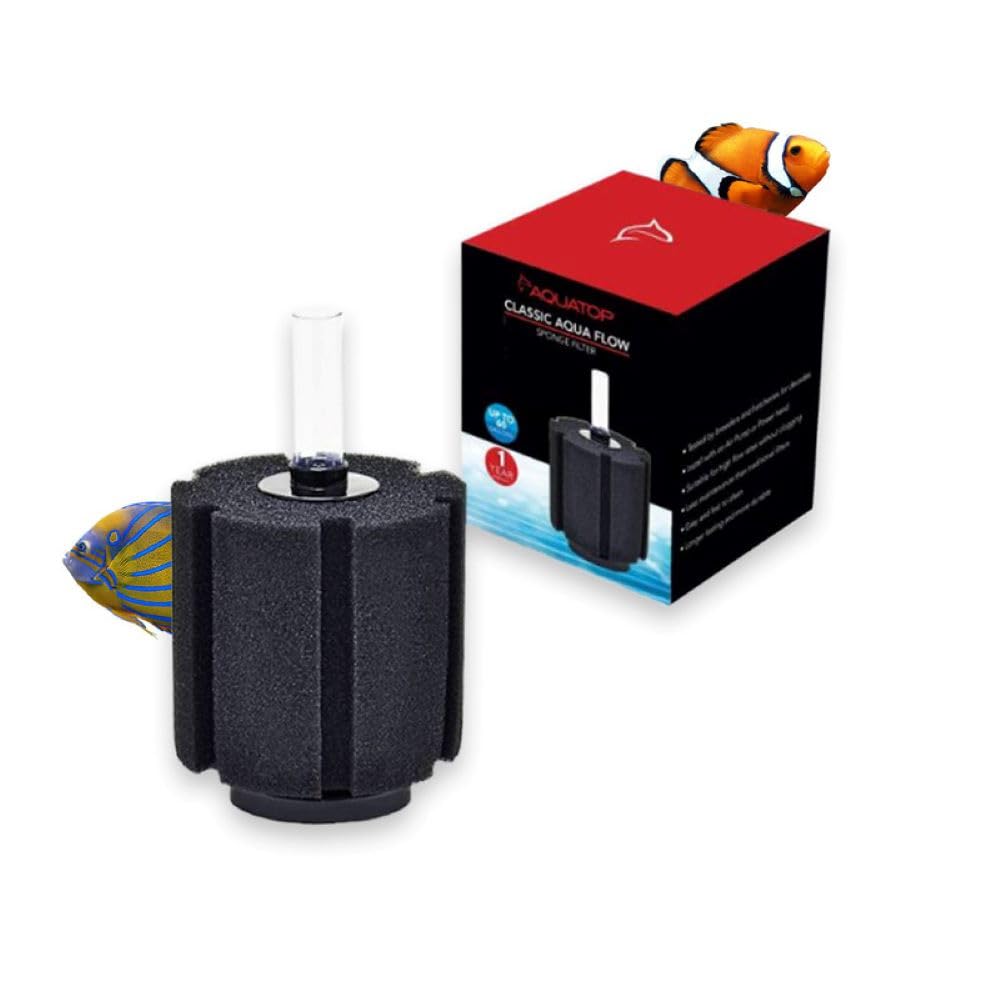 Aquatop Internal Sponge Filter - Mechanical & Biological Filtration - Compatible with Air Pumps or Powerheads - Up to 60 Gallons