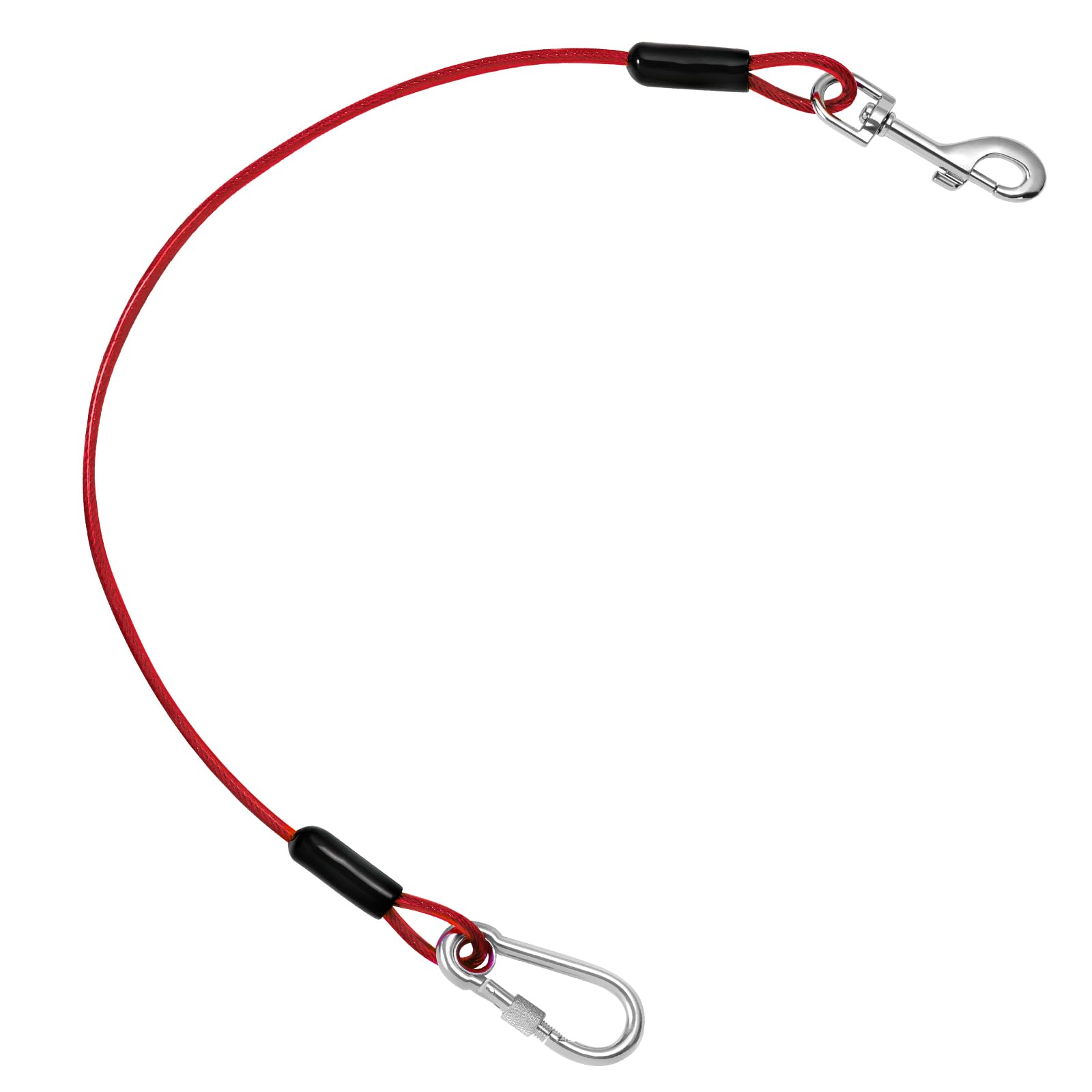 Pawaboo Dogseatbelt, Chew-Proof Leash Extender, Coated Steel Rope Restraint Car Safety Seat Belt Clip Strap, 360 Rotation Hook H