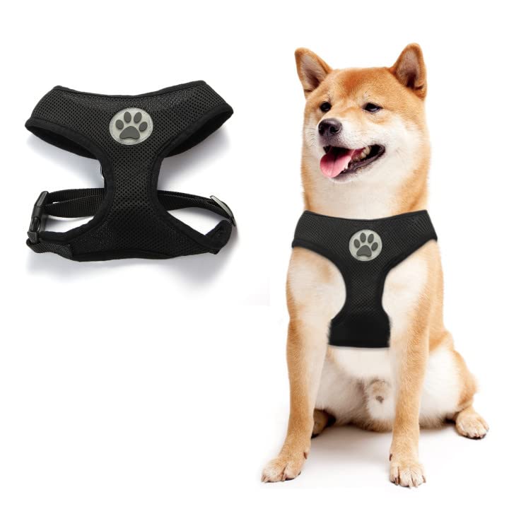 Bingpet No Pull Dog Harness For Small Medium Dogs,All Weather Mesh Step In Vest Harness For Small Dogs,Breathable Mesh Puppy Cat Harnesses,Step-In Air Dog Harness For For Small Dogs,Black,Medium