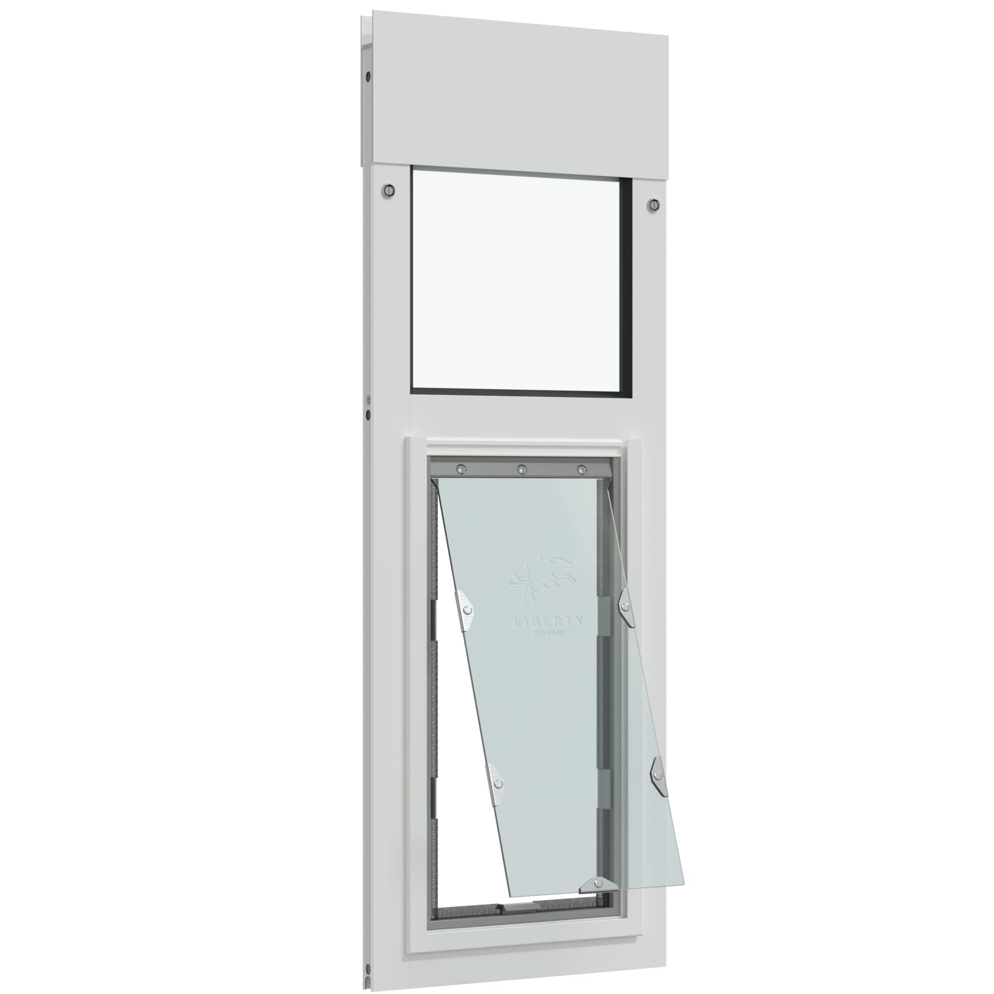 Liberty Pet Door Panel For Horizontal Sliding Windows | Aluminum Frame With Closing Cover For Home & Rentals | White, Medium Fla