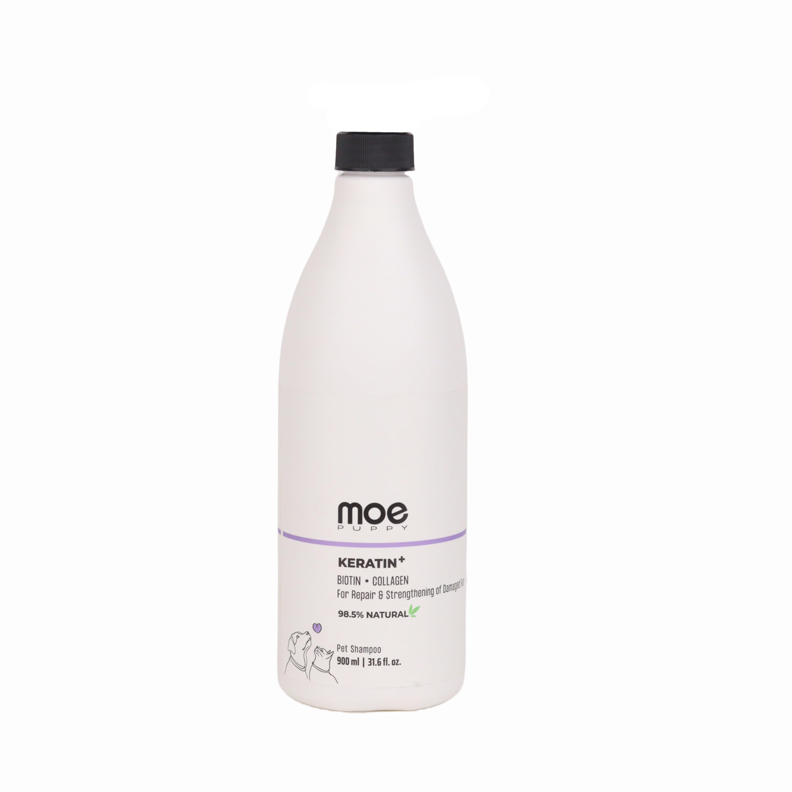 Moe Keratin Plus Pet Shampoo For Repair And Strengthening Damaged Fur| Natural Pet Shampoo Made With Plant Based Ingredients | S
