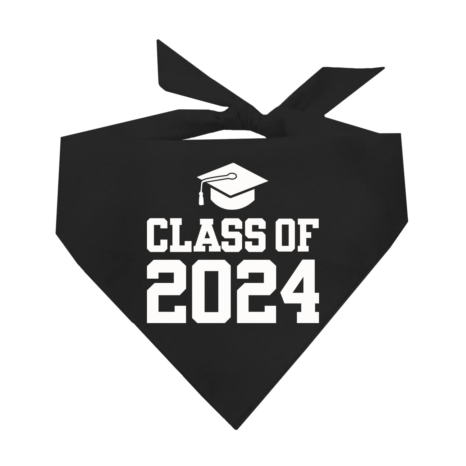 Class Of 2024 Dog Bandana | 100% Cotton Triangle | School Graduation Ceremony Party | Mom Dad Graduating Prop | 643 Black, One S