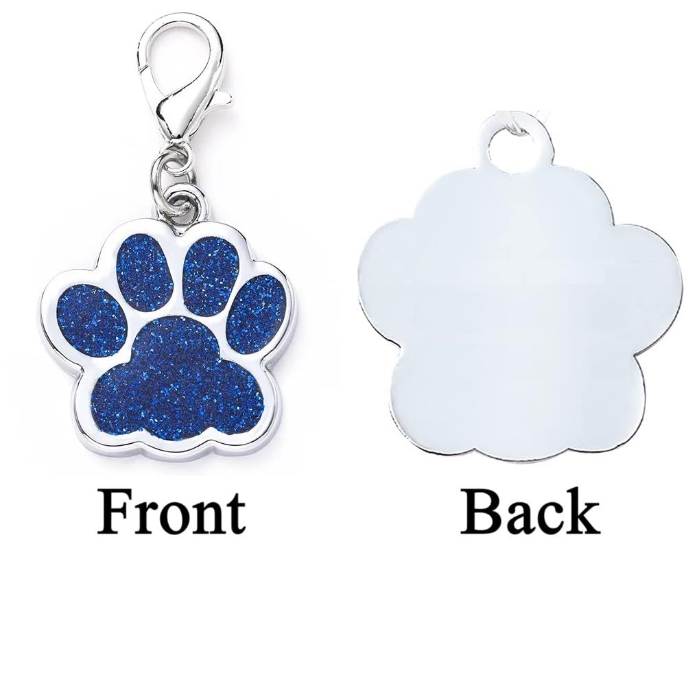 Coolliant Cute Personalized Pet Name Tags For Cats/Dogs - Glitter Custom Pet Id Tag, Dog Id Tags Engraved For Pets, Customizable