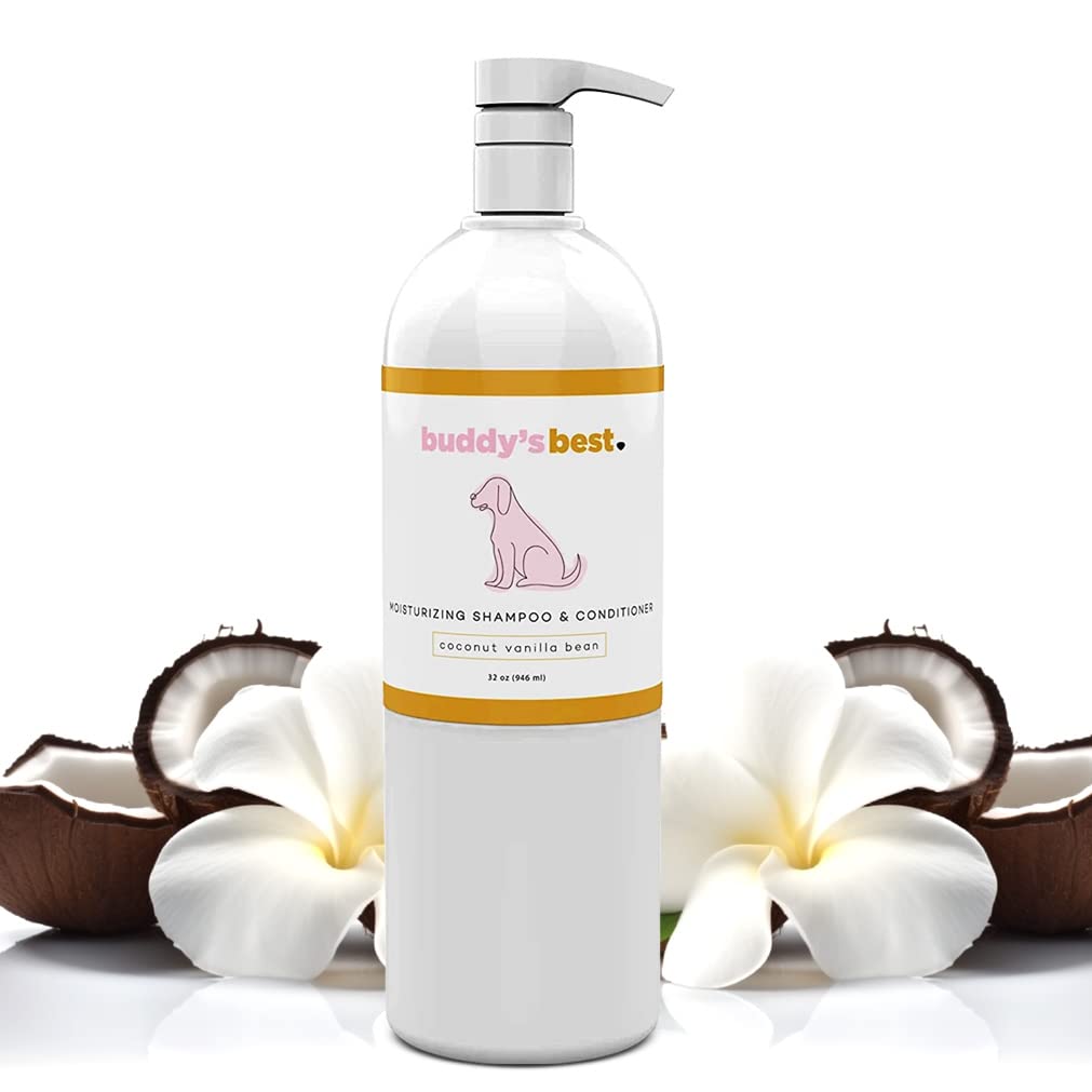 Buddy'S Best Dog Shampoo For Smelly Dogs - Dog Shampoo And Conditioner For Dry And Sensitive Skin - Moisturizing Puppy Wash Shampoo, Coconut Vanilla Bean Scent, 16Oz