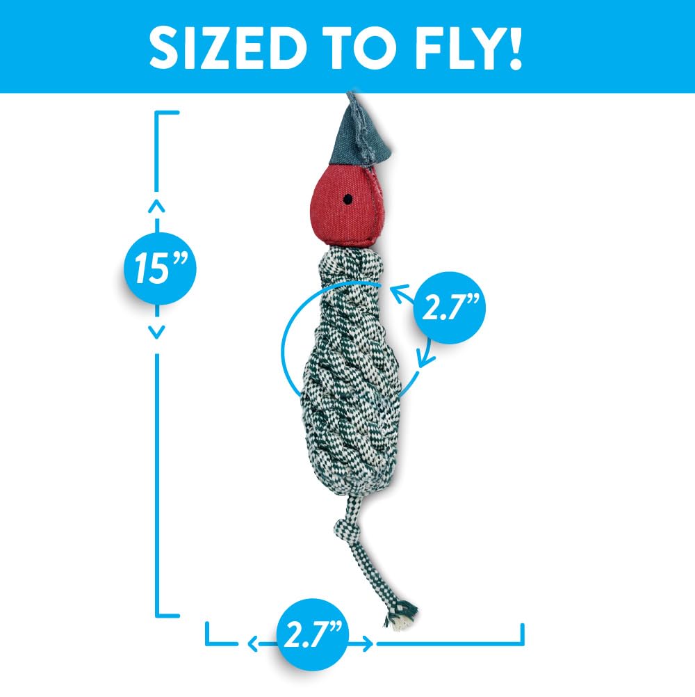 Spunky Pup Fly & Fetch Dog Toy - Durable, Floating, Interactive Bungee Launcher For Fetch And Water Play, Rope Duck