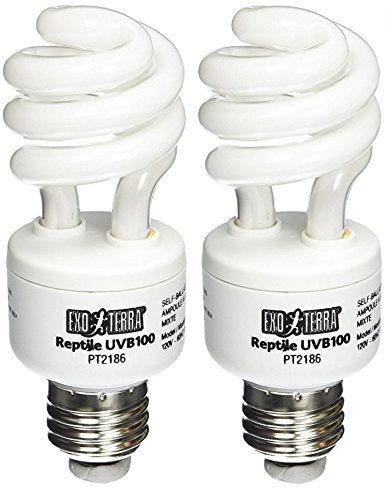 Exo Terra Repti-Glo 5.0 Compact Fluorescent Tropical Terrarium Lamps, 13 Watt (2 Pack)