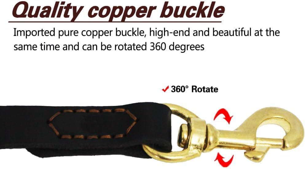 Leather Dog Leash 4Ft X 3/4 Inch, Heavy Duty Genuine Leather Braided Dog Training Leash, Soft And Strong Cowhide Dog Leashes For