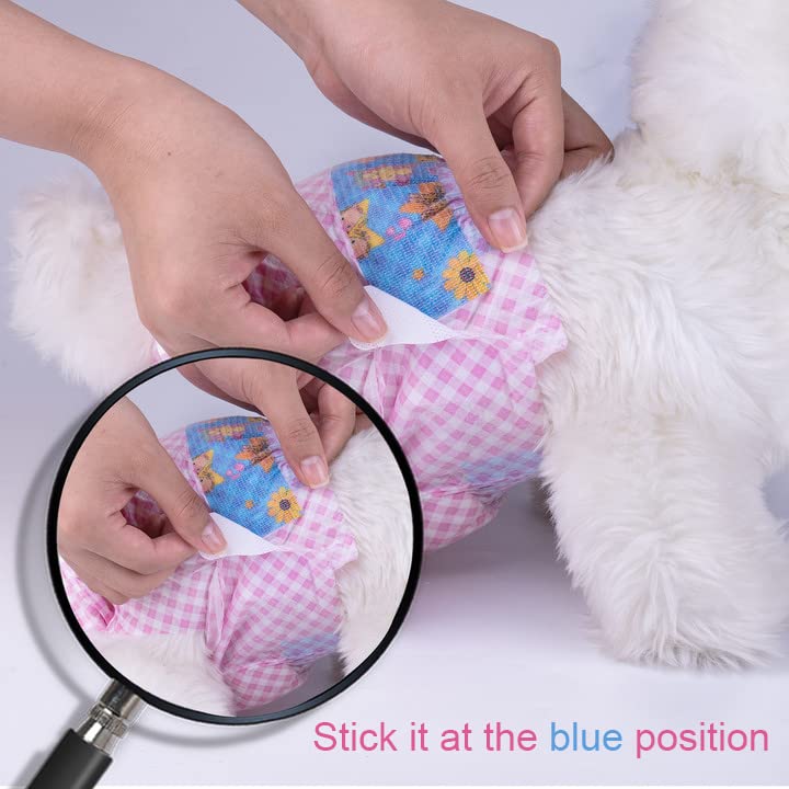 Flying Paws Disposable Female Dog Diapers, Puppy Diapers with Adjustable Elastic Waistline for Female Dog or Cat in Heat, Incont