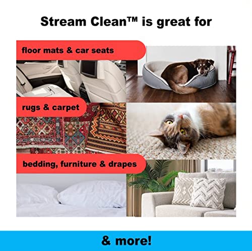 Urine Gone Stream Clean, Heavy Duty Carpet Stain & Odor Eliminator Deep Cleans with Fast Acting Natural Enzymes + Probiotics Eli