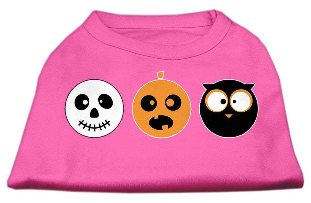 Halloween Pet Dog & Cat Shirt Screen Printed, 'The Spook Trio' Bright Pink 2Xl (20-25 Lbs.)
