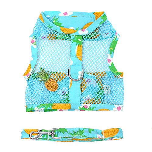 Doggie Design Cool Mesh Dog Harness With Leash Pineapple Luau (X-Small)