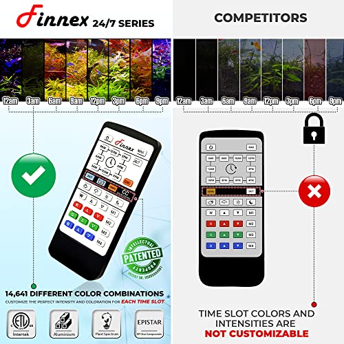 Finnex Planted+ 24/7 Aquarium LED Light, 660nm Plant Red, CRV Series, 24 Inch