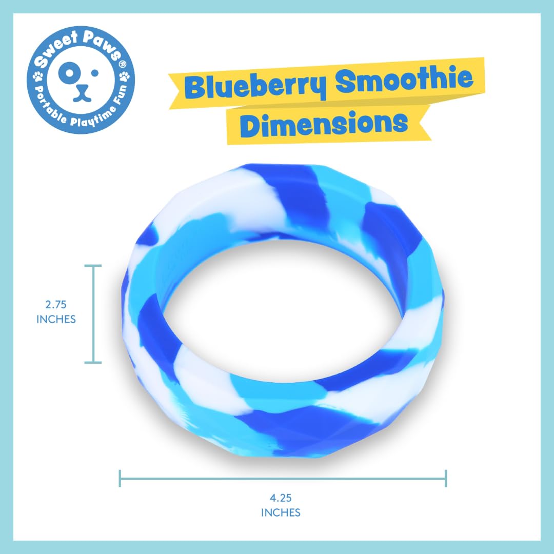 Sweet Paws Chunky Teething Rings for Dogs, Bracelet Food Grade Silicone Puppy Chew Toys for Large Puppies, Durable Dog Ring Toy