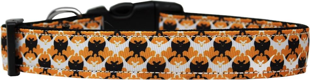 Halloween Pet Dog & Cat Nylon Collar or Leash, &quot;Bat Argyle&quot; LG Collar
