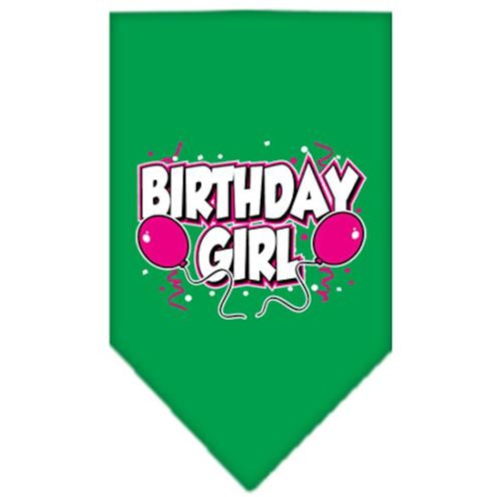 Pet and Dog Bandana Screen Printed, &quot;Birthday Girl -or- &quot;Birthday Boy&quot; Emerald Green Birthday Girl(Small)