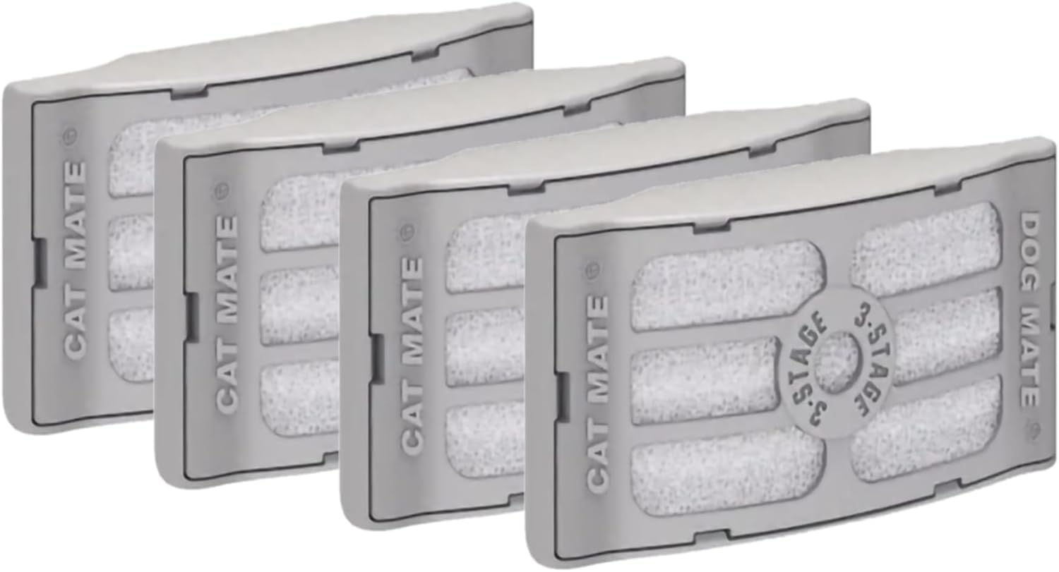 Cat Mate Genuine Replacement 3-Stage Filter Cartridges (386) - Use with Cat & Dog Mate Pet Fountains Models 335, 385, 410, 411, 