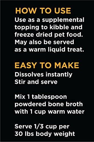 Natures Diet Pet Bone Broth Protein Powder with Pumpkin, Fish Oil and Turmeric (Chicken, 16 oz = 159 Servings)