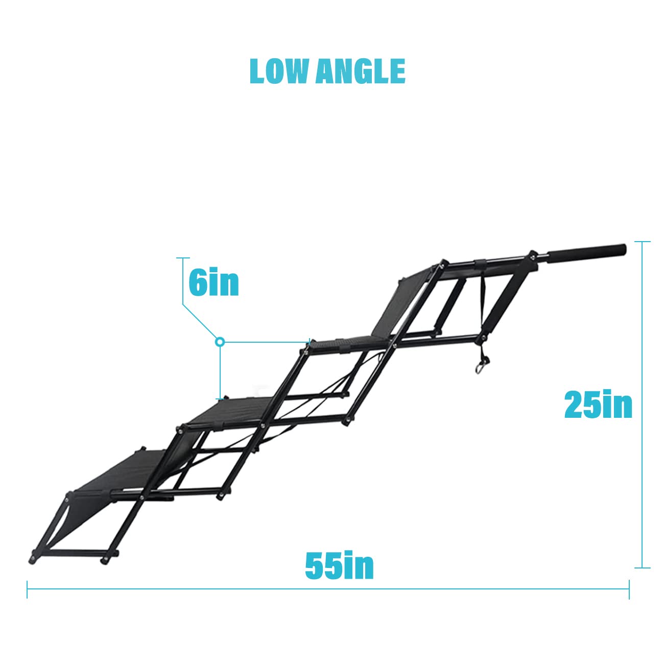 Bounabay Upgraded Dog Stairs Ramp, Foldable 4 Steps Nonslip Pet Ramp For Medium And Large Dog, Made Of Metal Frame And Waterproof Cloth, Loads Up To 150 Lbs, Suitable For High Beds, Trucks And Suv