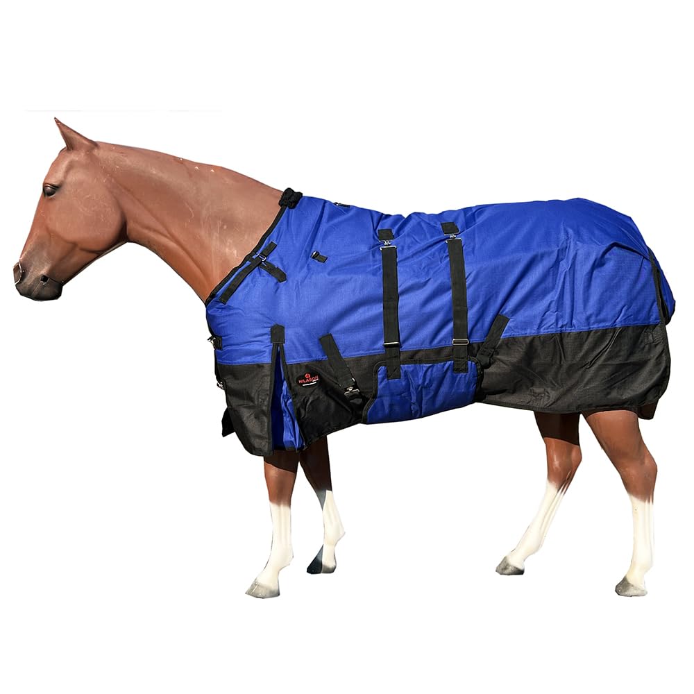 Hilason 1200D Winter Waterproof Poly Horse Belly Wrap & Turnout Blanket - 66 In