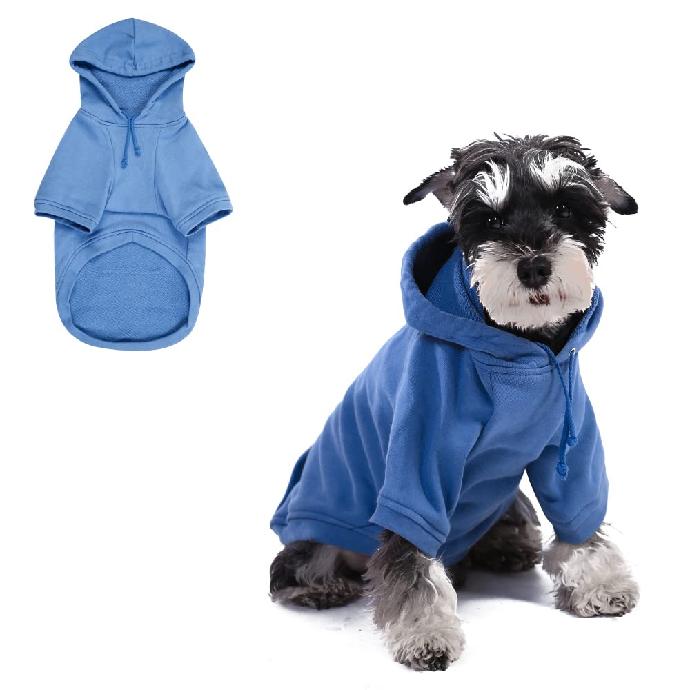 Furryilla Pet Clothes For Dog, Dog Hoodies Sweatshirt With Hood And Pockets For Small Dogs (Blue Dog Hoodie, Medium)