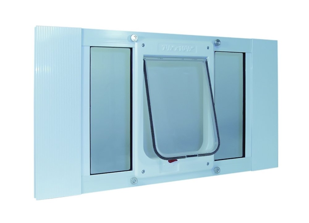 Ideal Pet Products Aluminum Sash Window Pet Door, Adjustable To Fit Window Widths From 27'' To 32'', Cat Flap 6-1/4    X 6-1/4  