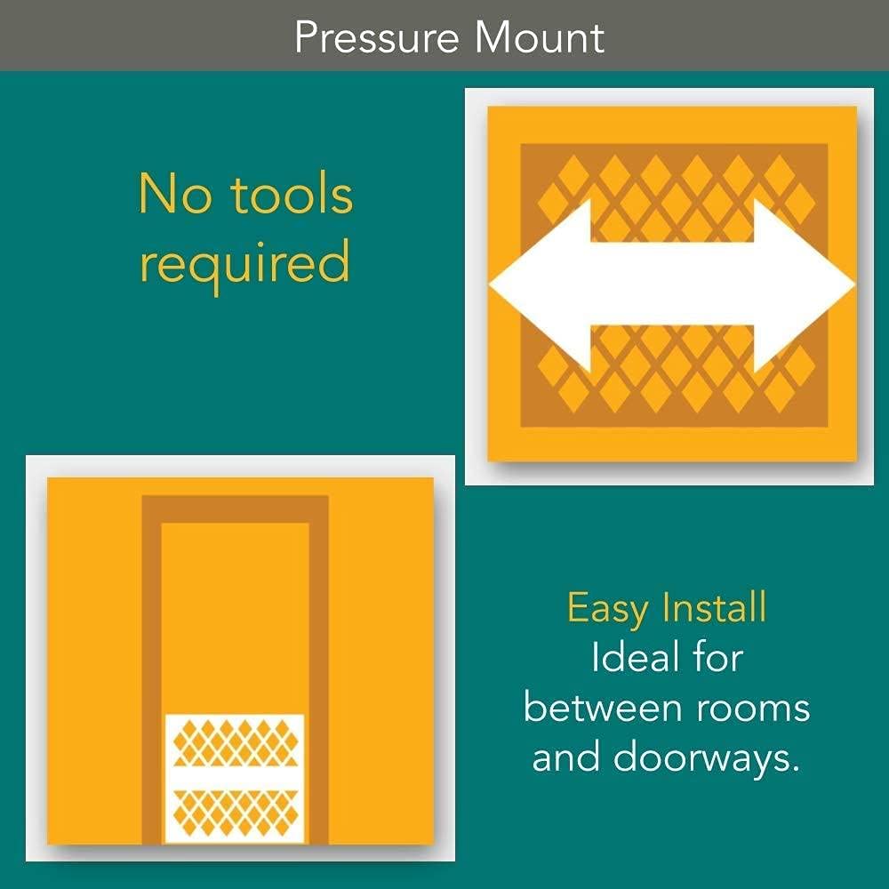 Mypet North States Paws Portable Pet Gate: 26-40' Wide. Pressure Mount. No Tools Needed. Made In Usa. Dog Gate 23' Tall, Expandable, Durable Dog Gates For Doorways, Light Gray