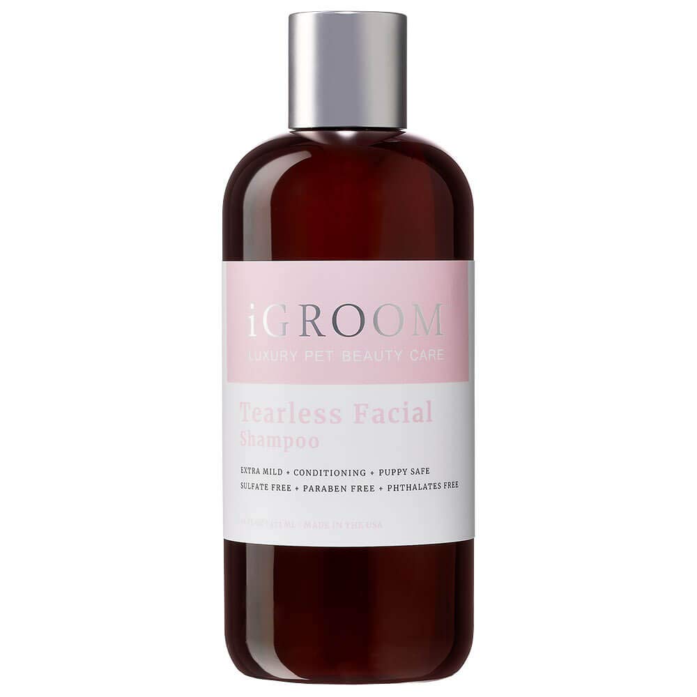 Igroom Tearless Facial Dog Shampoo, Luxury Pet Beauty Care, Ultra Mild To Eyes, Restore Skins Natural Moisture, Made In Usa, 16 