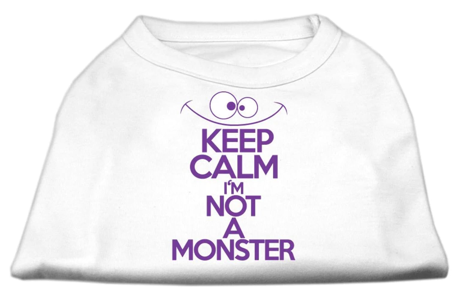 Pet Dog & Cat Shirt Screen Printed, Keep Calm I'm Not A Monster Light Pink XS (0-3 lbs.)