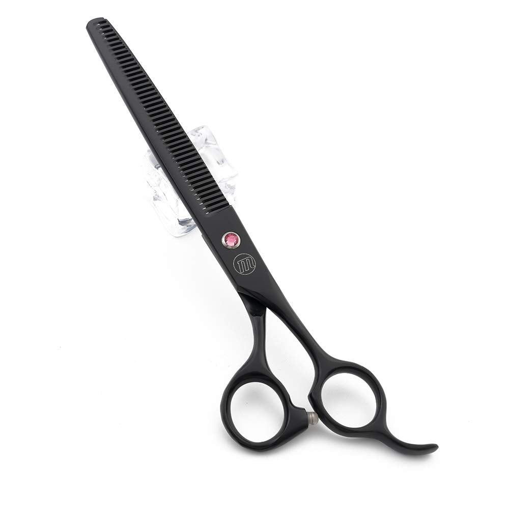Moontay Professional 8.0' Dog Grooming Scissors Set, 4-Pieces Straight, Upward Curved, Downward Curved, Thinning/Blending Shears For Dog, Cat And Pets, Jp Stainless Steel, Black