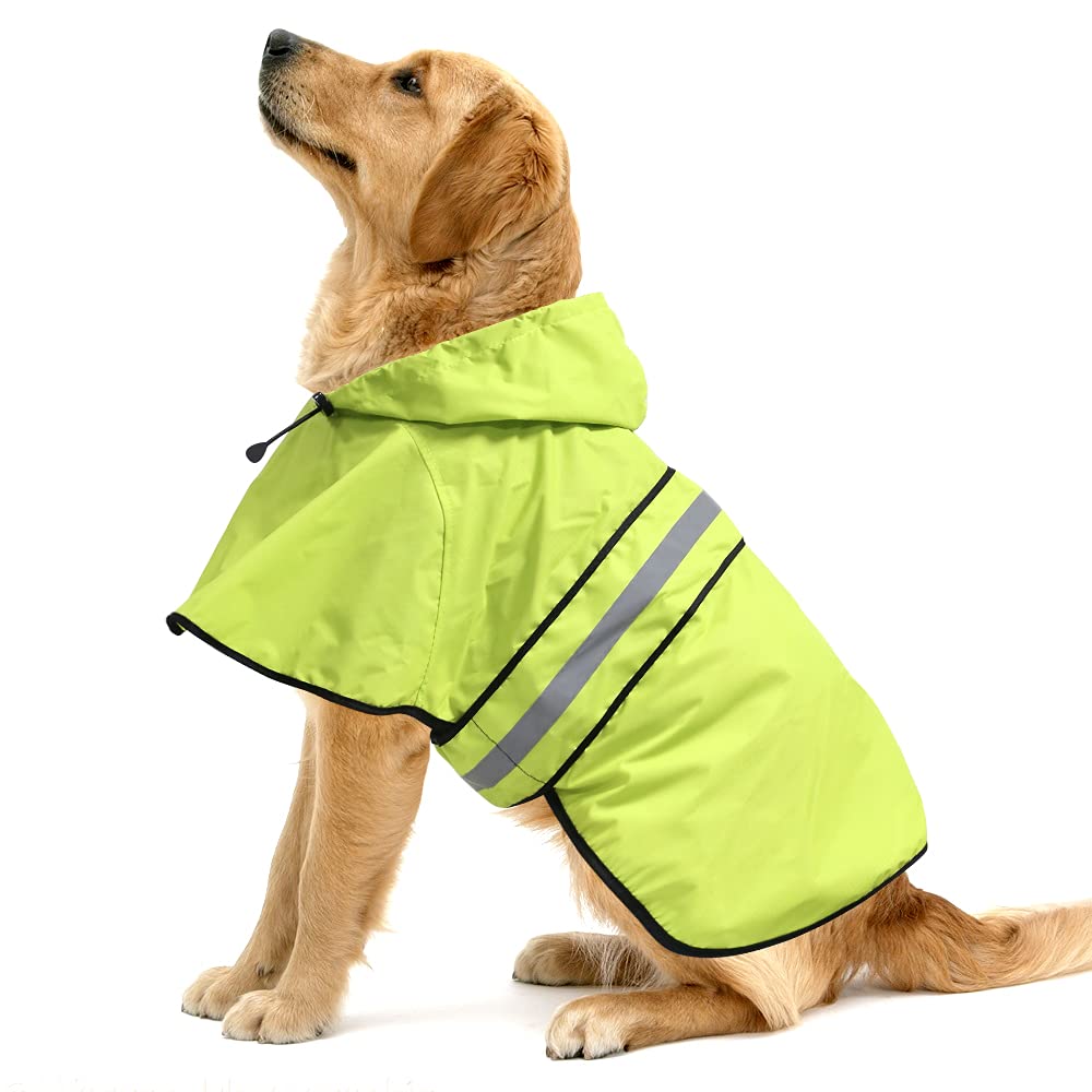 Ezierfy Waterproof Raincoats For Dogs - Adjustable Pet Raincoat Jacket, Lightweight Dog Hooded Rain Coat Waterproof Rain Poncho