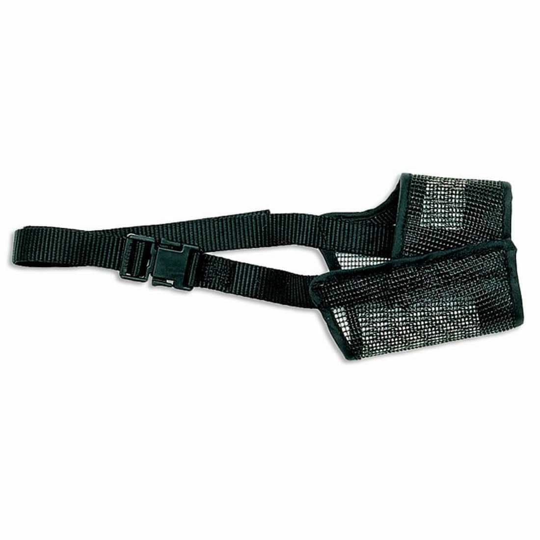 Coastal Pet Best Fit Adjustable Mesh Dog Muzzle - Soft Muzzle For Grooming Dogs With Open Front Design - Gentle, Durable Mesh For Temporary Muzzling - Black, 9.5'