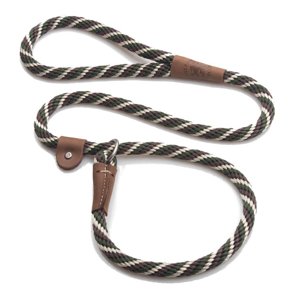Mendota Pet Slip Leash - Dog Lead And Collar Combo - Made In The Usa - Woodlands, 1/2 In X 6 Ft - For Large Breeds