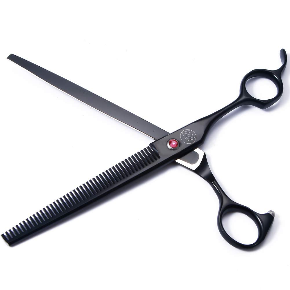 Moontay Professional Dog Grooming Scissors Set, 7 Inch/8 Inch Pet Grooming Scissors Chunkers Shears For Dog, Curved Dog Grooming Scissors, Thinning Shears For Dog With Grooming Comb
