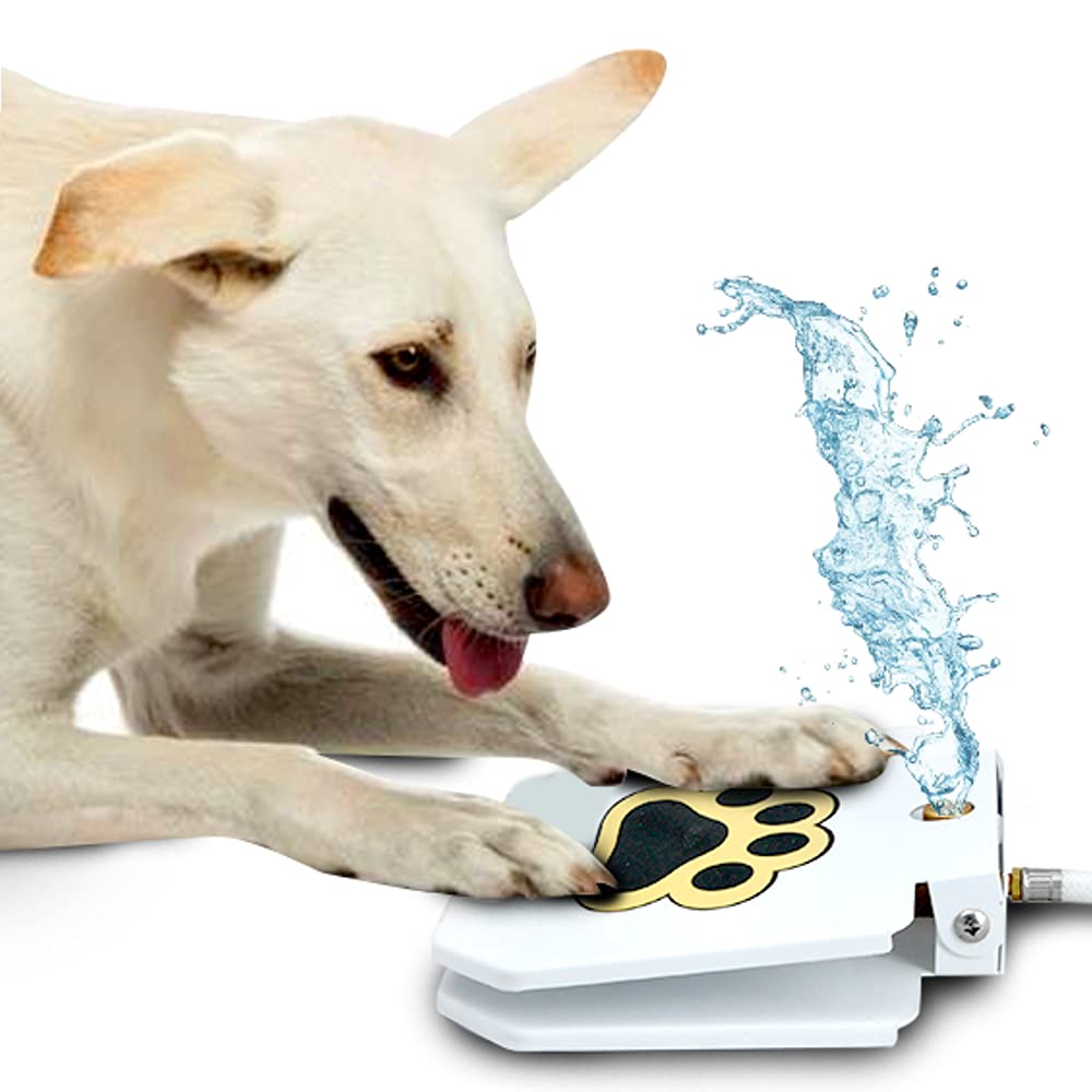 Dog Outdoor Fountain Step On, Dog Sprinkler Paw Activated, Drinking Pet Dispenser, Provides Fresh Water, Sturdy, Easy To Use By Trio Gato