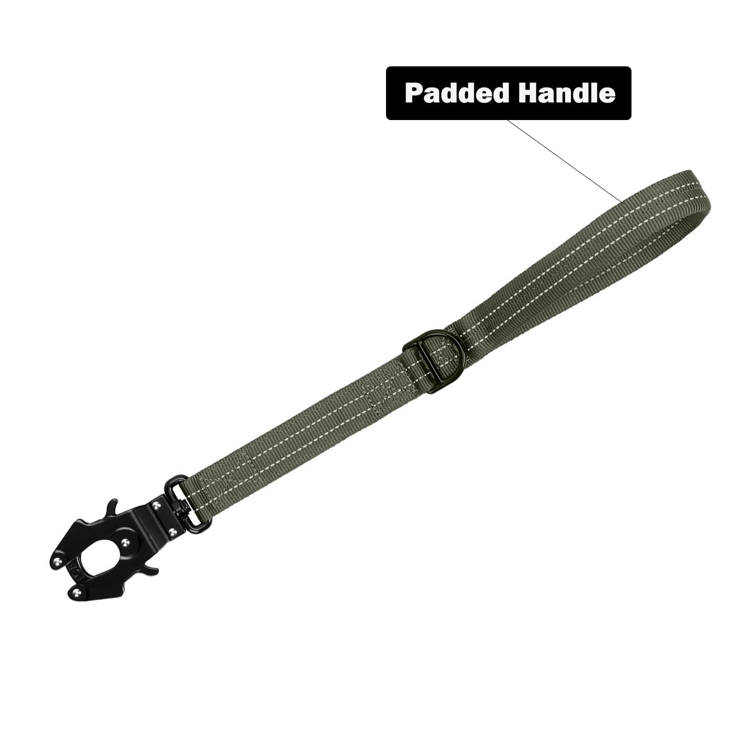 Icefang Short Dog Leash 25Inch Reflective Nylon Traffic Leash With Padded Handle,Heavy Duty Auto Lock Swivel Clip For Medium Lar
