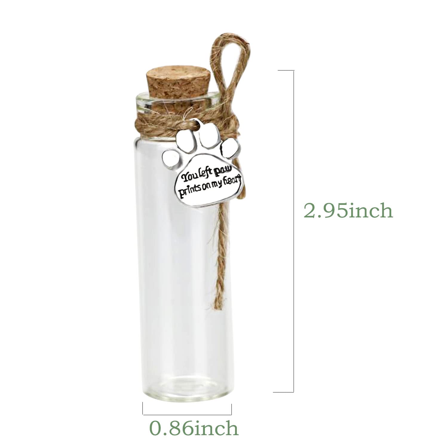 Pet Hair Memorial Bottle,Glass Vial For Ashes Or Hair Dog Or Cat Keepsake Pet Loss Gift (Bottle)