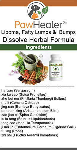 PawHealer Dissolve Herbal Formula - 100 Grams Powder - Remedy for Fatty Lumps & Bumps in Dogs & Pets