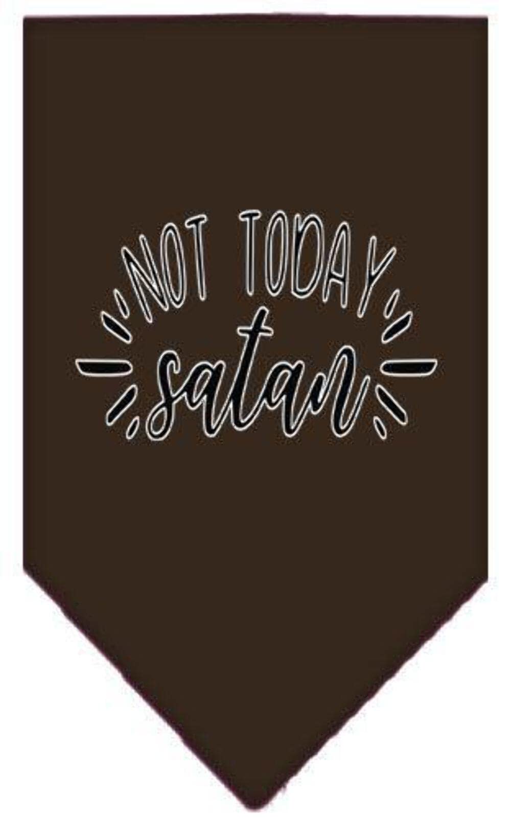 Pet and Dog Bandana Screen Printed, &quot;Not Today Satan&quot; Bright Pink Large