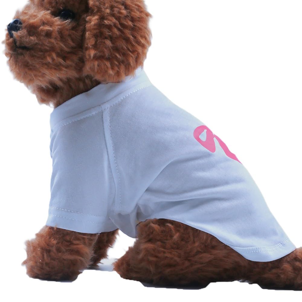 Dog T-Shirt Tee Clothes Vest Lightweight Stretchy Soft Cool Breathable Puppy (Pink Bow, X-Large)