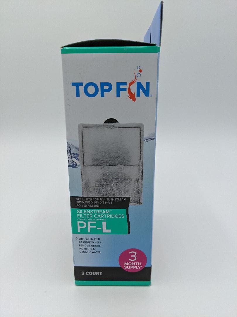 Top Fin Silenstream Pf-L Refill For Pf20, Pf30, Pf40 And Pf75 Power Filters 6.5In X 4.5- (3 Count)