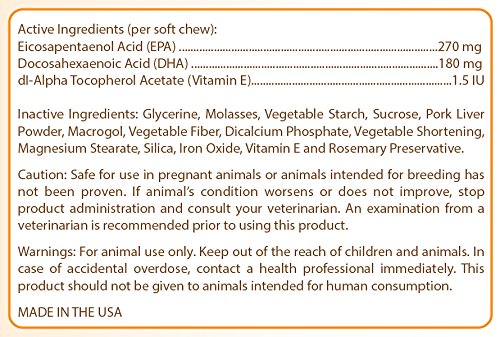 Healthy Breeds Pug Omega HP Fatty Acid Skin and Coat Support Soft Chews 60 Count