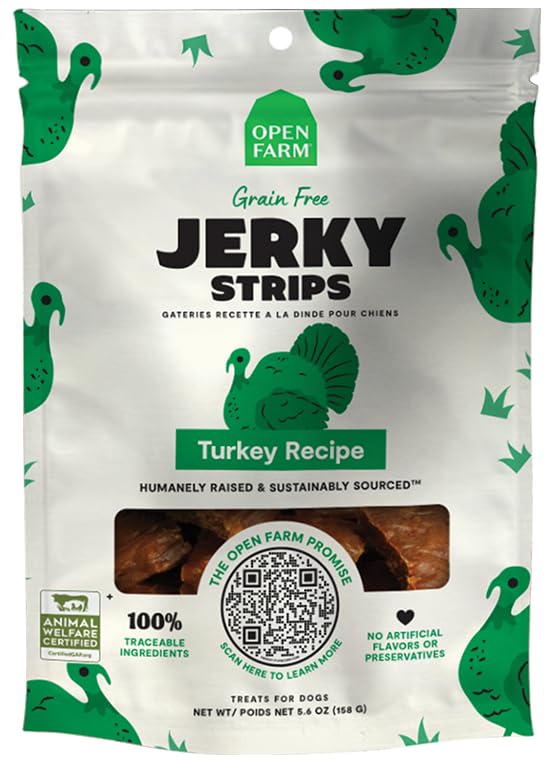 Open Farm, Dog Jerky Treats, Soft & Chewy Oven-Baked Jerky Strips Made With Ethically & Sustainably Sourced Ingredients, Protein