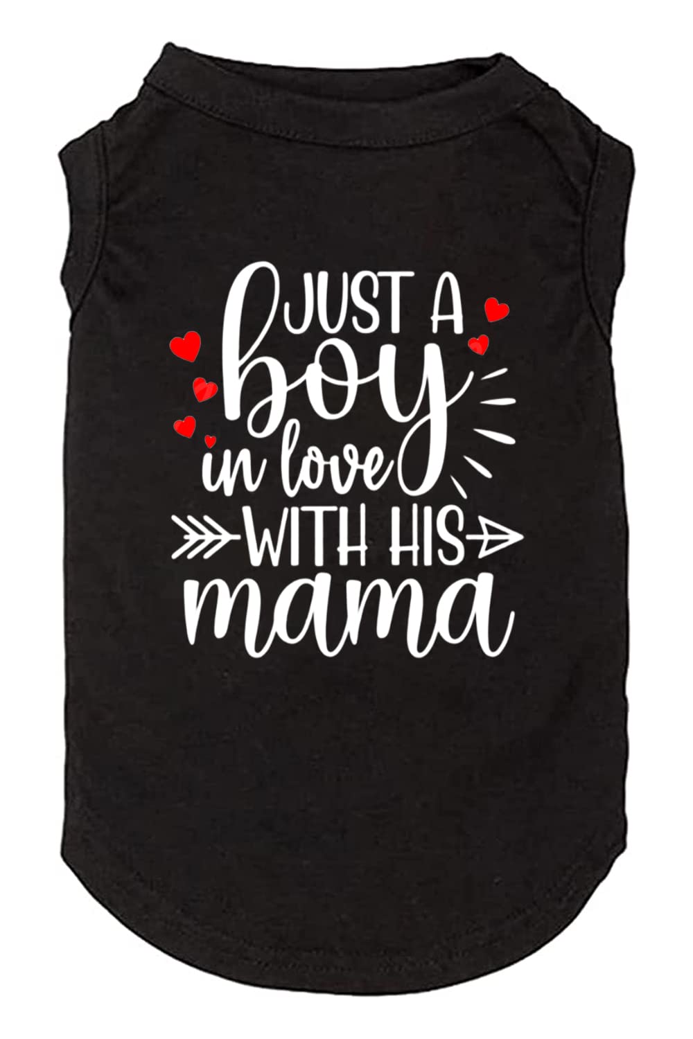 Weokwock Dog Clothes Just A Boy In Love With Mama Shirts Pet Supplies Vest Small Medium Large Dog Apparel Parent-Child Suit (Sma