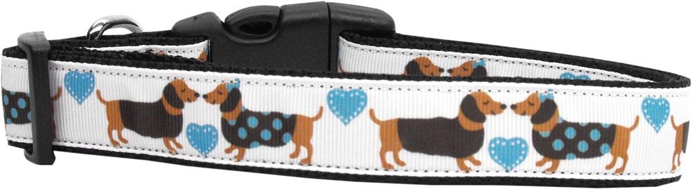 Pet Dog & Cat Nylon Collar or Leash, &quot;Doxie Love&quot; MD Collar