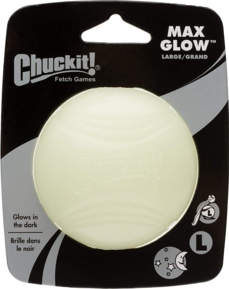 Chuckit! Dog Max Glow Ball Bright Playtime At Night (2 Pack), Large