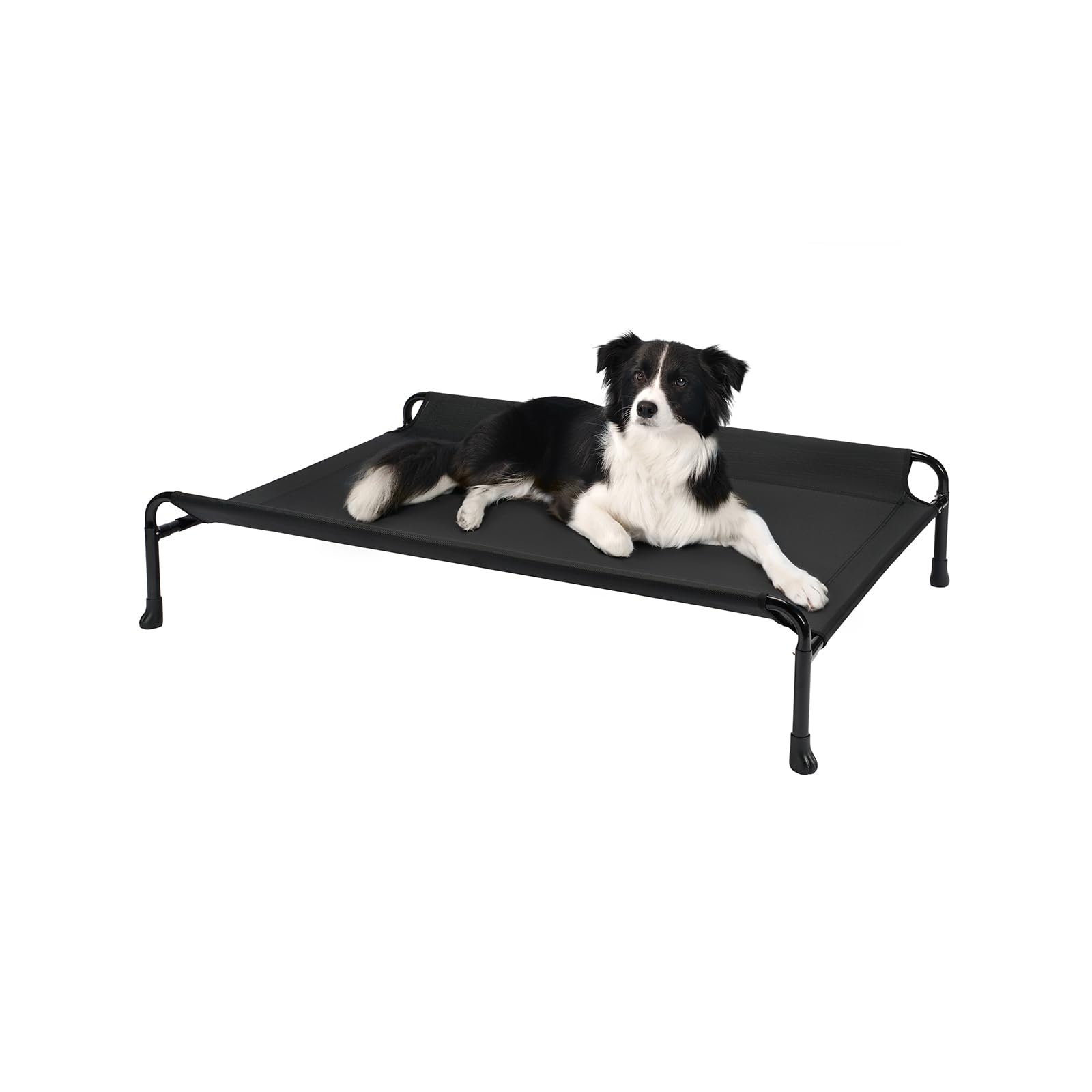 Veehoo Elevated Dog Bed, Cooling Raised Dog Bed With Guardrail & Headrest, Upgraded Non-Slip Silicon Feet, Breathable Teslin Mes