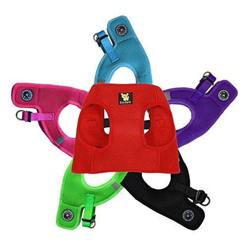 Ecobark Step In Dog Harness - Eco-Friendly Toy Breed Dog Harnesses For Xs, Small, And Medium Breed Dogs - Reflective And Adjustable Body Halter Vest - Soft Luxurious Mesh Harness (Red, Small)