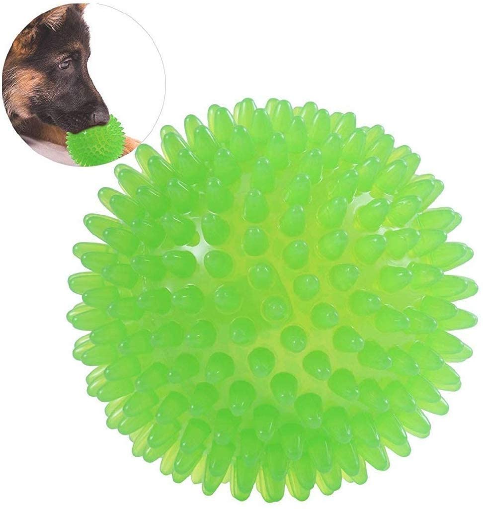 RvPaws Pet Spike Ball Chew, Dog Toy Chew Toy Chew Dog Toy Ball, Large Size Solid Spiked Ball Toy  Color May Vary